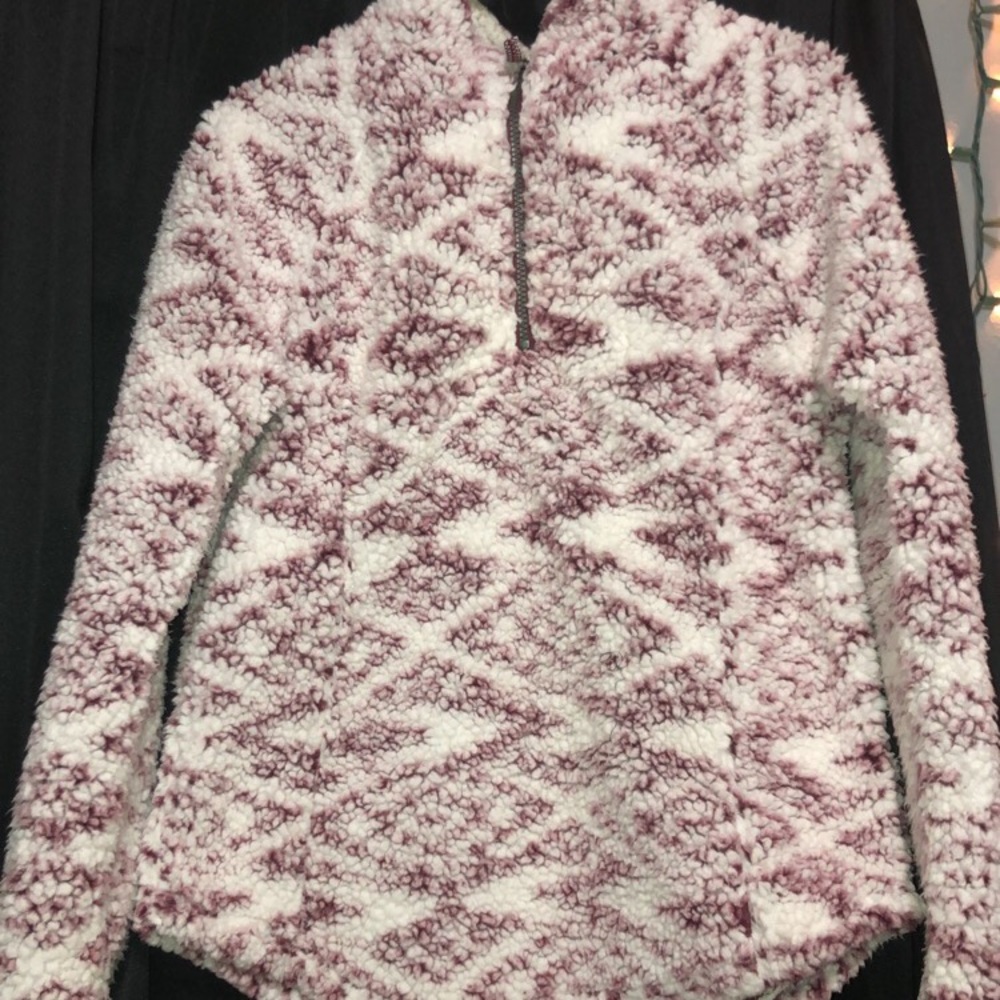 Cozy white and purple sherpa